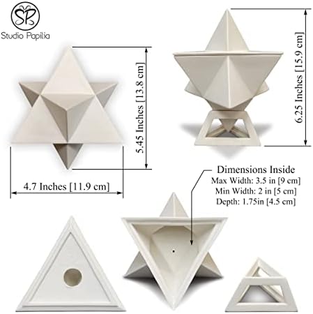 Studio Papilia Ceramic Star Tetrahedron | Kip Skulptura Početna Dekor umjetnosti Nakit Organizovanje porculana