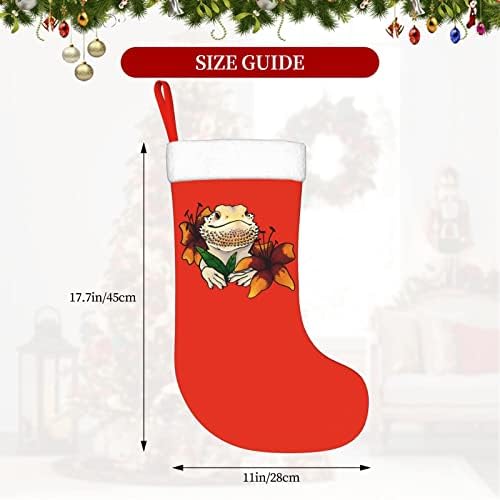 ZP-CCYF bradat zmaj Božićne čarape za odmor Kamin Viseća čarapa 18 inča čarape