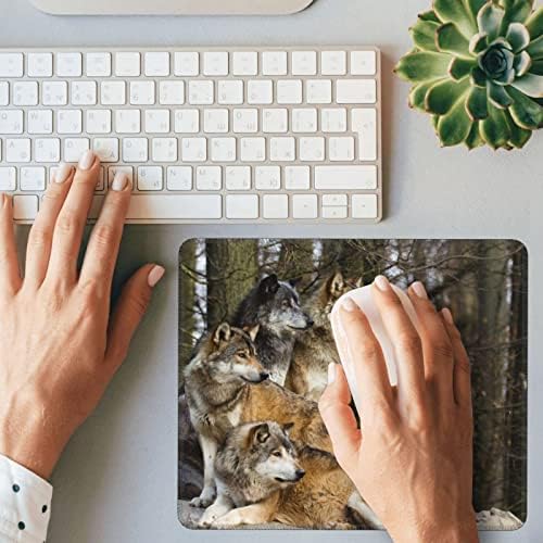 Zgodni divlji vukovi jastučić miša protiv klizanja šumska prirodna životinja umjetnička ispisa Gaming jastučić