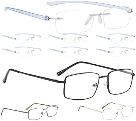 LUR 7 pakovanja naočale za čitanje bez riba + 3 pakovanja metalnih naočala za čitanje