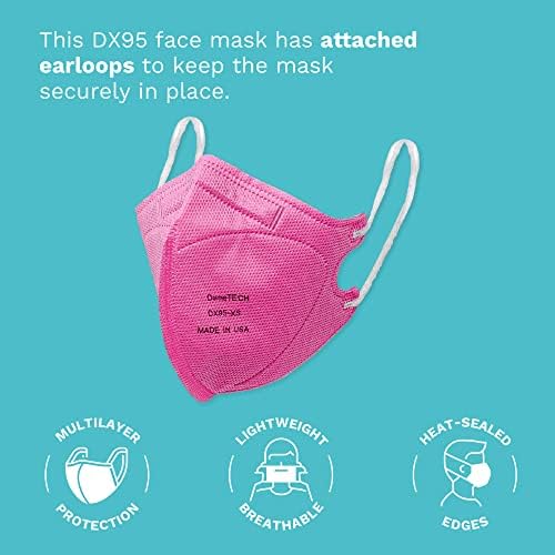 DEMETECH Dx95 XS respiratorne maske za lice za djecu, maske u stilu na sklapanje sa ušnim Omčama, napravljene