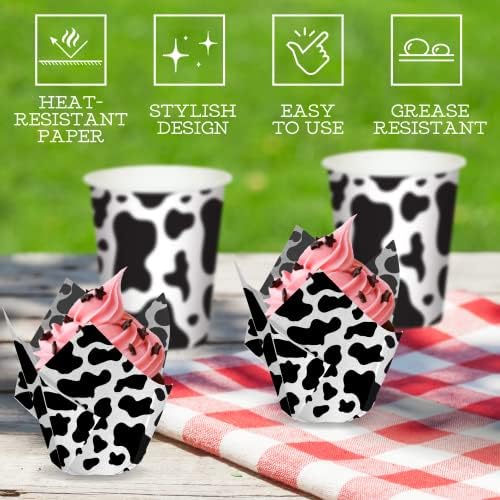 50kom Cow Tulip Cupcake Liners Cupcake Wrappers Cow Print peaking Cups muffin Cups Cow Cupcake Cups