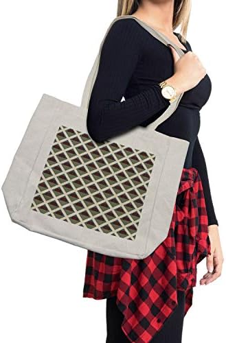 Ambesonne Retro torba za kupovinu, Pop Art stil Funky Half Circles geometrijske dijamantske pruge