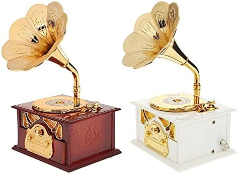 Muzičke kutije Muzičke kutije Antique Wooden Music Box Metal Gramophone Ručna ruka Glazbena kutija Creative
