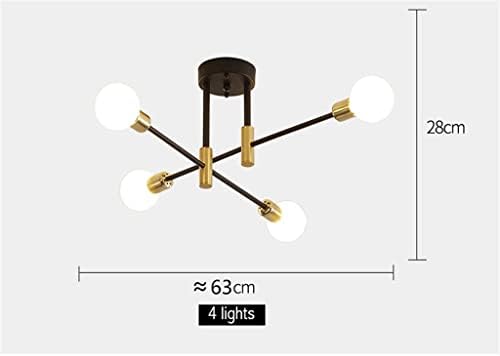 SQJDM crni LED stropni luster Edison žarulje zatvoreni rasvjetni čvor za spavaću sobu za dnevnu sobu