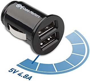 Kablovska pitanja 2-Pack 4.8 a 24W Flush Mount Dual USB punjač za automobile, kompaktni Mini USB punjač za