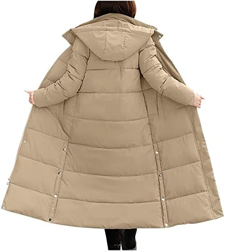 Jjhaevdy ženska jakna zimskog dugačkog kaputa otporna na vjetar puffer jakna sa zimskim kaputom