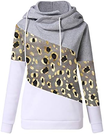 Rmxei baggy zip up hoodie, ženska ležerna polka tač za ispis kontrast dugih rukava dukserice