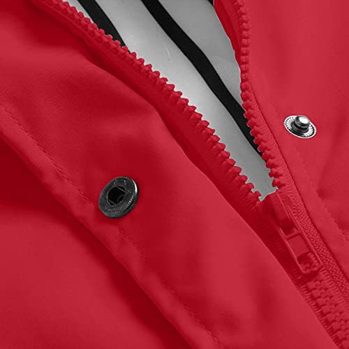 Kišna jakna za žene plus veličine Solidna boja Aktivni vanjski patentni jakni sa kapuljačom Zip up crpke