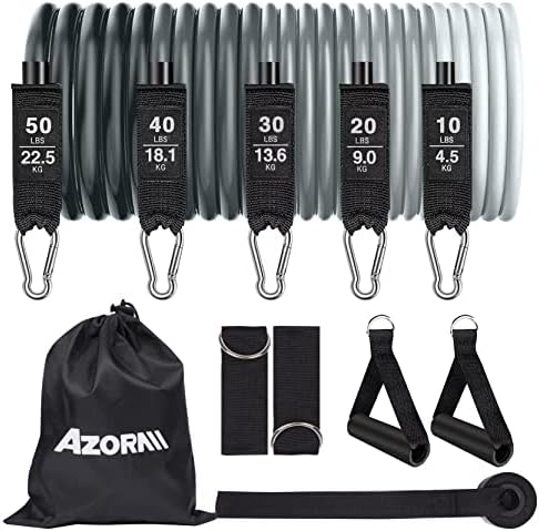 Azorall otpor Bands Set, 150 Pound sportski napetost pojas, sa sidrom vrata, ručka i torba, koristi se za trening otpora, kućne vježbe i slaganje.
