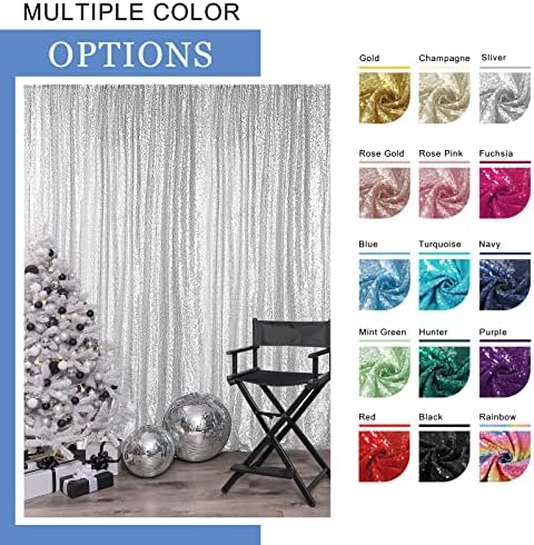 Hahuho Rainbow Sequin backdrop Curtain, 2kom 2ftx8ft Glitter backdrop Curtain za zabave, Božić, vjenčanje, dekoracija