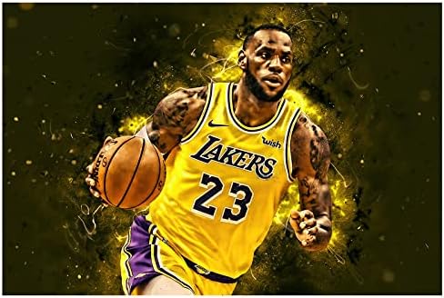 RetroLeo-Lebron James Canvas Wall Art, LA Lakers poster Wall art Print, Star Forever Legend