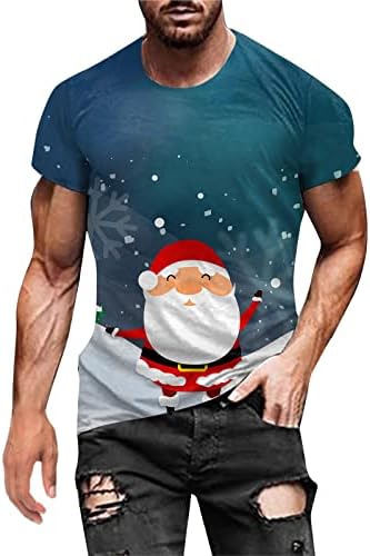 ZDFER Božićni muški vojnik kratki rukav majice mišići Slim Fit party dizajner vrhovi Xmas Grafički smiješni sportovi