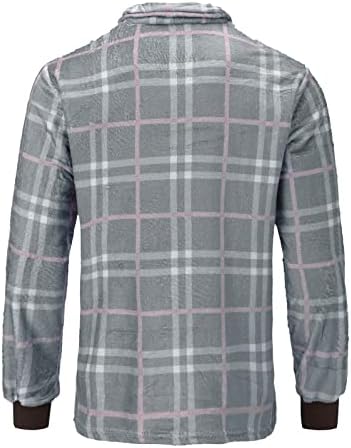 XXBR Fleece Dukseri za muške, zimski etnički boho stil Fluffy džemper kaput 1/4 patentni patentni patentni topli pulover