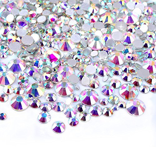 450 kom 2 mm - 6mm smola kristal ab okruglog noktiju mješoviti splakani Rhinestones Gems mix veličina ~ m1-30 [by zealler]