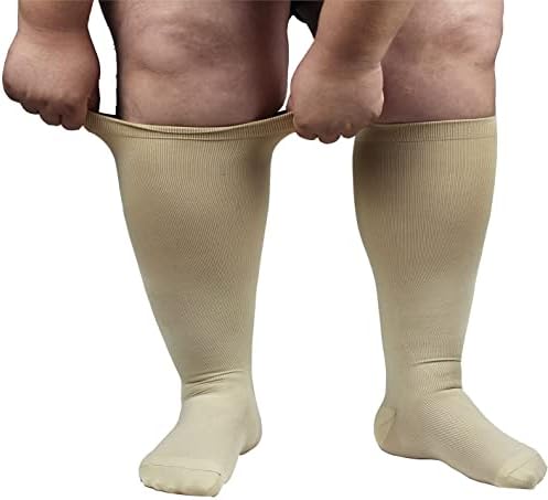 Weozsun 3 para plus veličine kompresijske čarape široke tele za žene i muškarce, čarape za let Extra velike