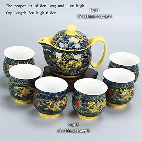 Wjccy keramički čaj Kung Fu Porcelanski čaj za čaj Pot set Dragon Teapot Teacup Kungfu Teasettea Ceremony