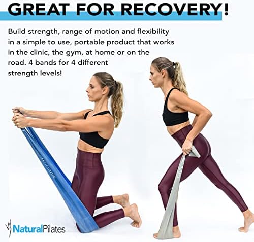 Prirodni pilates Flex Band 4 nivoi otpornih opsega za vježbanje za fizikalnu terapiju, jogu, pilates, rehabilitaciju i kućnu vježbu Izvrsna za putovanja