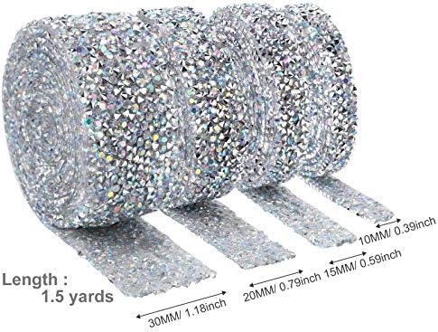 4 Rolls Crystal Rhinestone Trake 6 metara Diamond rhinestone naljepnice vrpce Bling Trake Roll bandling