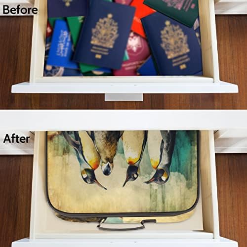 Vintage akvarilari za životinje pingvins datoteke Organizator torba za višeslojna torba za datoteke, kućni ured