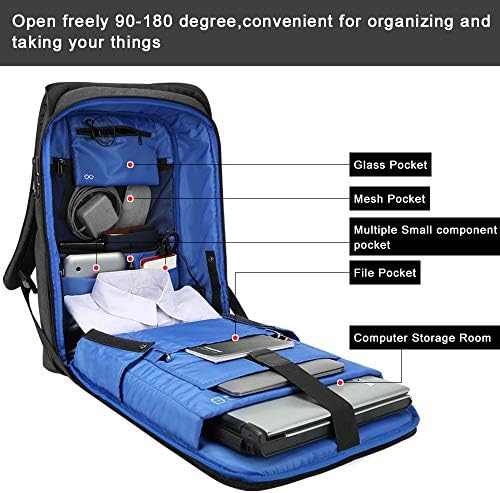 VGOAL laptop ruksak 17,3 inča sa TSA bravom i USB priključkom za punjenje Flight Approved Carry on Business
