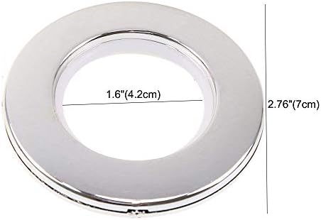 Achanau zavjese za zavjese 1-9 / 16 Unutrašnji dial srebrni plastični paket od 16