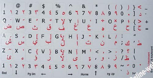 Netransparentne naljepnice za tastaturu na arapskom engleskom sa sivom pozadinom za desktop tastature