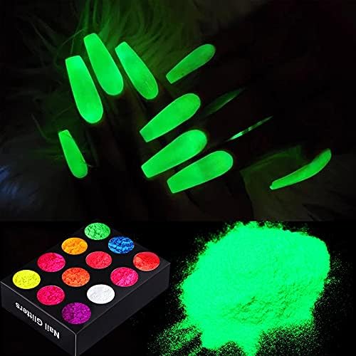 12 pigmentni puder za nokte u boji, šareni fluorescentni pigmenti za nokte prašina Ultrafine svjetleći