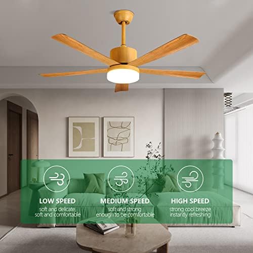 Strapljeni ventilator Asyko sa lampicama, moderni plafonski ventilatori sa daljinskim upravljačem,