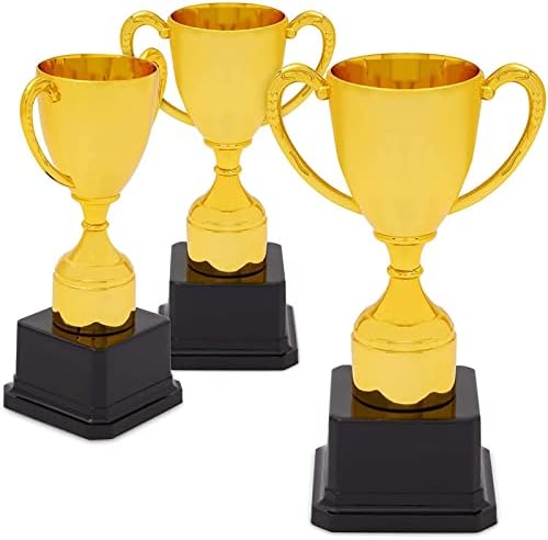 Plava Panda 3-pakovanje 7-inčni zlatni plastični trofeji za djecu, nagradu za kupu Trofej za sportske turnire,