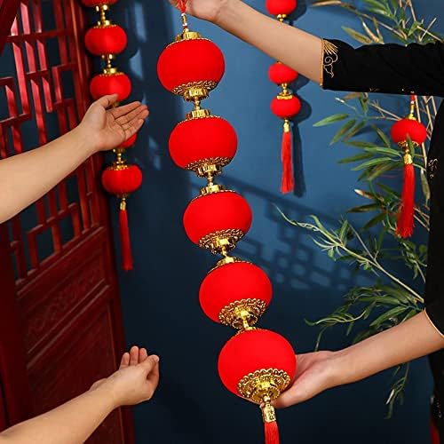 Huchu Crveni fenjernski kineski stil visi sa lampom Mali okrugli zanati za obrtni zanat Nova