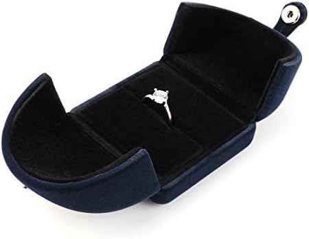 iSuperb Kraljevsko plavi baršunasti prsten kutija Premium nakit poklon kutija par prijedlog zaručnički prsten