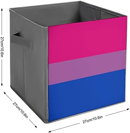 Biseksualna pride LGBT zastava Sklopivi kante za odlaganje Osnove sklopive kockice za pohranu tkanine