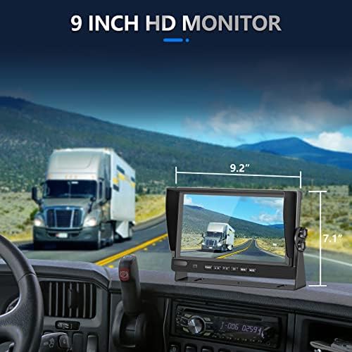 VEKOOTO 1080p Rectrackup fotoaparat komplet, 9 '' monitor za obrnuto vozilo sa IP69 Vodootporna