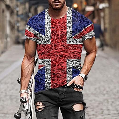 2023 Novi muškarac Fashion Proljeće Ljeto Ležerne prilike kratkih rukava O vrata zastava tiskane majice TOP bluza