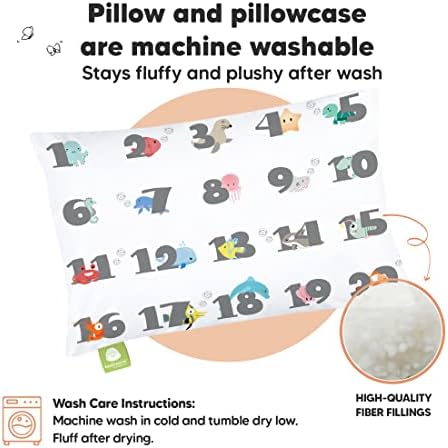 KeaBabies jastuk za malu djecu sa jastučnicom - 13x18 Meki organski pamuk jastuci za malu djecu za spavanje-pranje