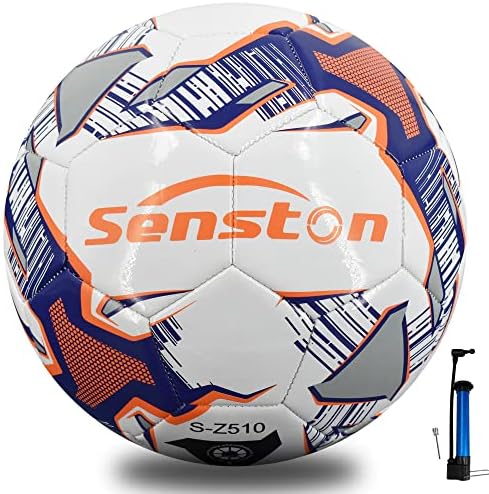 Senston Soccer Ball Official 5 sa pumpom-obruč za djecu, muškarce, žene unutarnje nogometnu kuglicu na otvorenom