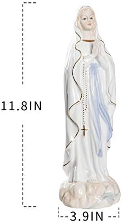 Paul Maier Virgin Mary Statua, Gospa od lourda, katoličke svece statua, vrhunske keramičke kolekcionarske figurice Savršeno je za starješine i prijatelje koji vole vjersku inspiraciju