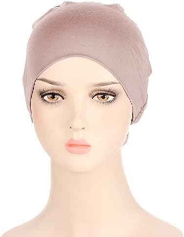 Ženski reverzibilni podesivi šešir s pletenicom od perli muslimanska kapa s volanima od raka kapa