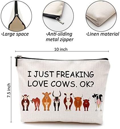 OHSUL I just Freaking Love Cows Ok Makeup Bag, Funny Cartoon razne krave Cattles kozmetička torba putna torbica, krava Lovers pokloni, žene Teen Djevojke pokloni, mama pokloni