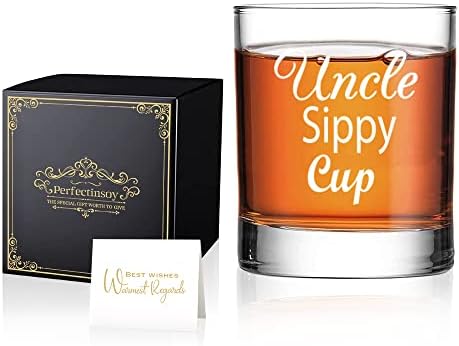 Perfectinsoy Uncte Sippy Cup Whisky Glass Poklon kutija, ideje nećakinje nećaka, smiješni rođendanski