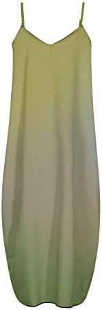 Dopocq haljine za žene 2023. ljetne casual špagete remen V izrez Dress Flowy džepovi Long Maxi haljina boho