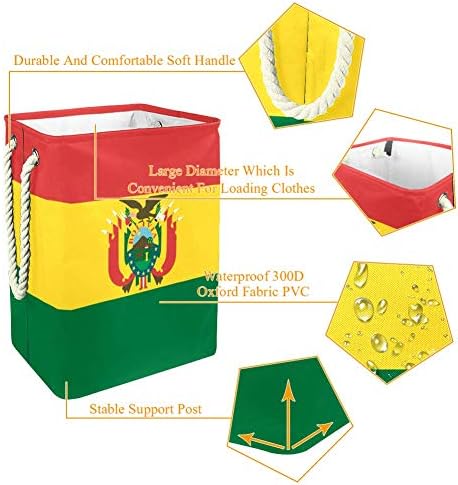 Unitedna zastava Bolivije Veliki skladišni bin Sklopivi rublje za rublje za vrtić za koči i dječju sobu