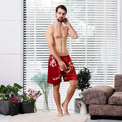 Akimpe Artificial Silk Print pidžamas kratke hlače za muškarce, povremeni labavi ispis uzorak prozračne brzo