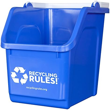 Pravila recikliranja 6 galona kanta za reciklažu u plavoj boji, ekološki prihvatljiva praktična