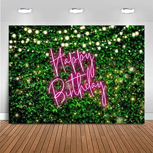 Mocsicka zeleno lišće Happy Birthday backdrops zelenilo Pink Neon rođendan pozadine 30th 40th 50th Adult