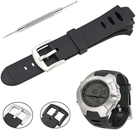 Sencato Watch Bands kompatibilni sa sunto posmatračem TT ST SR G6 X6HHRM, klasični remen mekanog gumenog zamene,