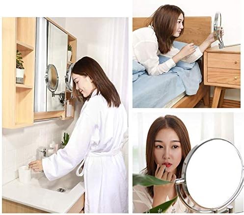 Lianxiao - Zidno motorno ogledalo sa 3x uvećanjem dvostrano okretnog ogledala, LED ogledalo za brijanje za kozmetički,
