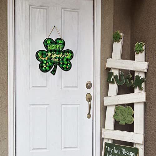 Dan vrata St Patrick Shamrock Sign Clover Weather Vratna vijenca Green Shamrock oblikovan Viseći irski