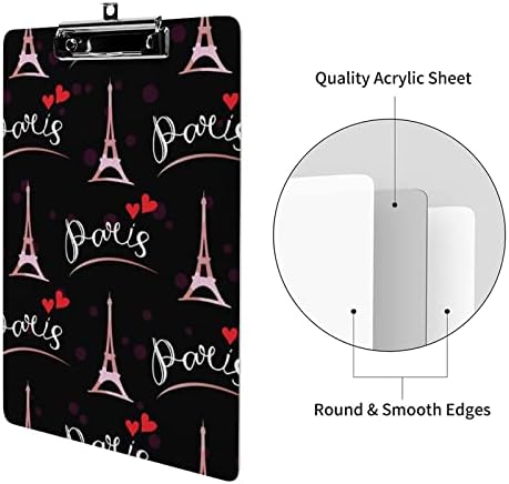 Pariz romantični Eiffelov toranj akrilni plastični međuspremnik sa klipom niskog profila 12.5 X 8.5